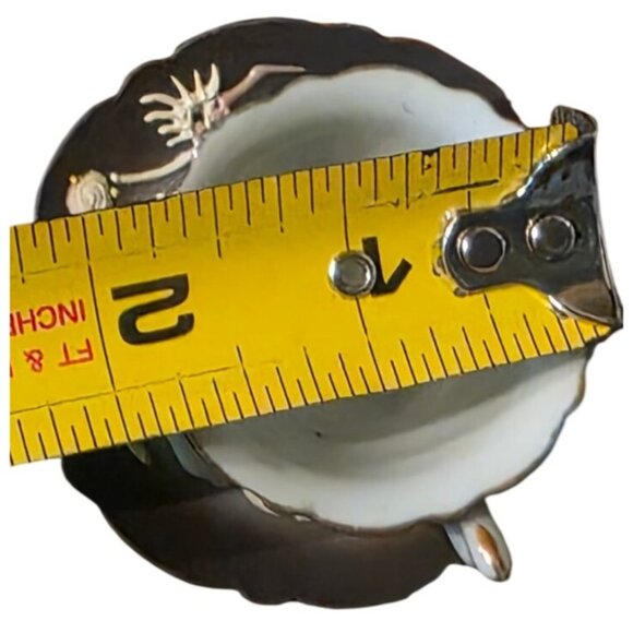 DRAGON Ware Black Moriage Tea Cup and Saucer Japan Demitasse Set Embossed Design - Picture 12 of 16